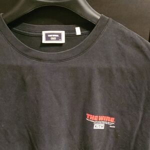 Kith Black Tee with Red 'The Wire' Logo